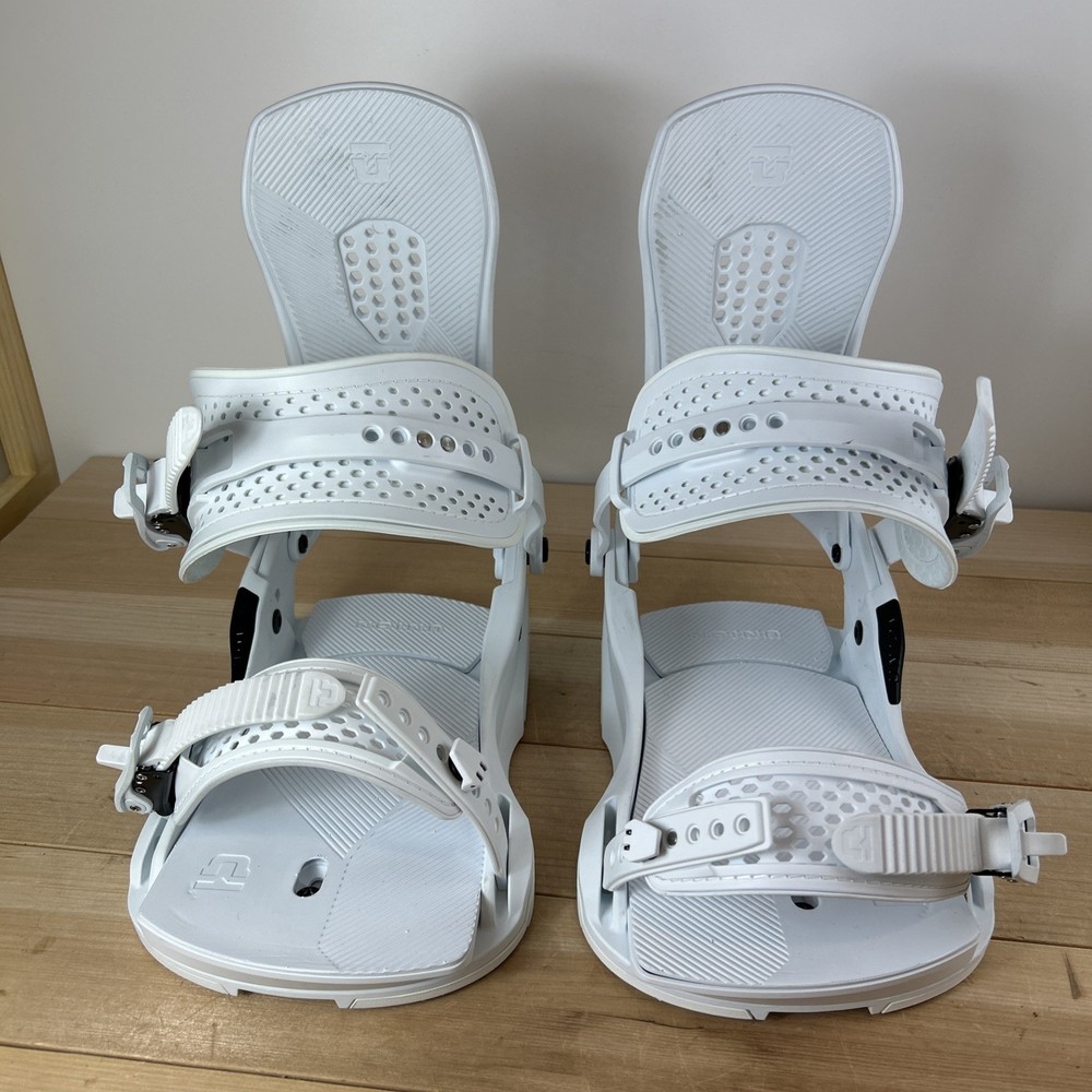 Union Force Snowboard Bindings Used Size M White #EM107