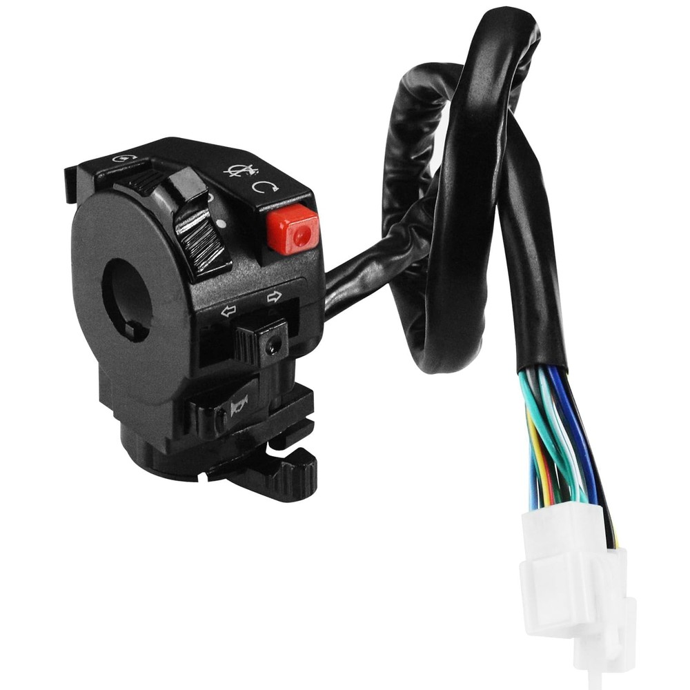 Left Kill Start Turn Light Choke Horn Switch Button Housing 9 Pin 8 Wire Part