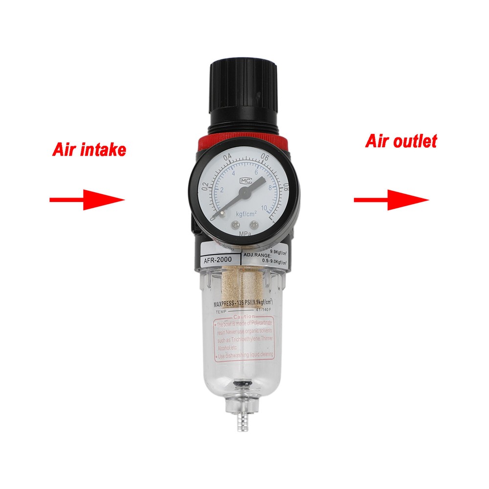 AFR-2000 1/4" Air Compressor Filter Water Separator Trap Tools Regulator Gauge