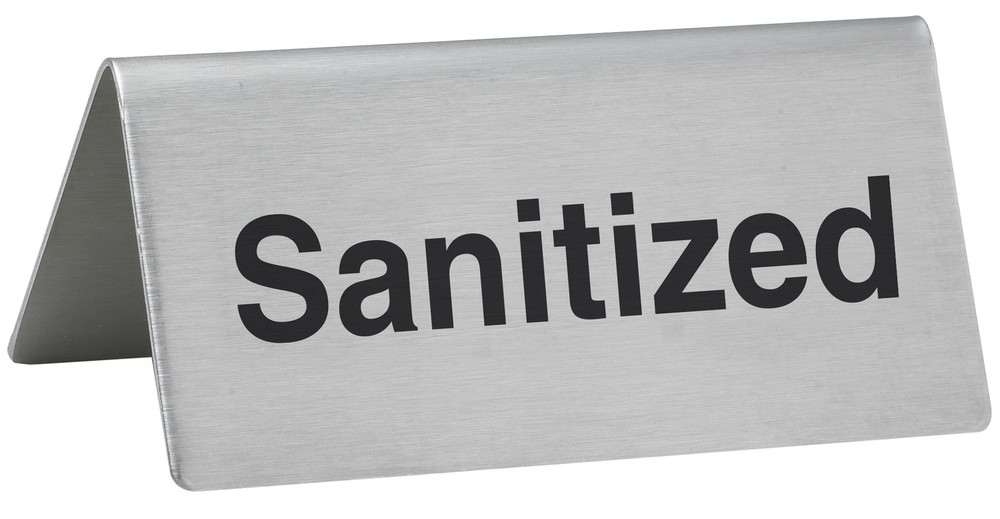 Tent Sign, "Sanitized" , S/S (12 Each)