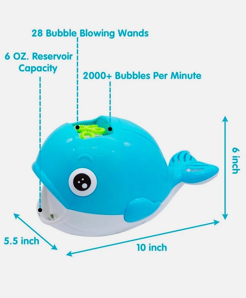 JOYIN Blue Whale Automatic Bubble Blower Machine Maker 3.5 oz Solution Included