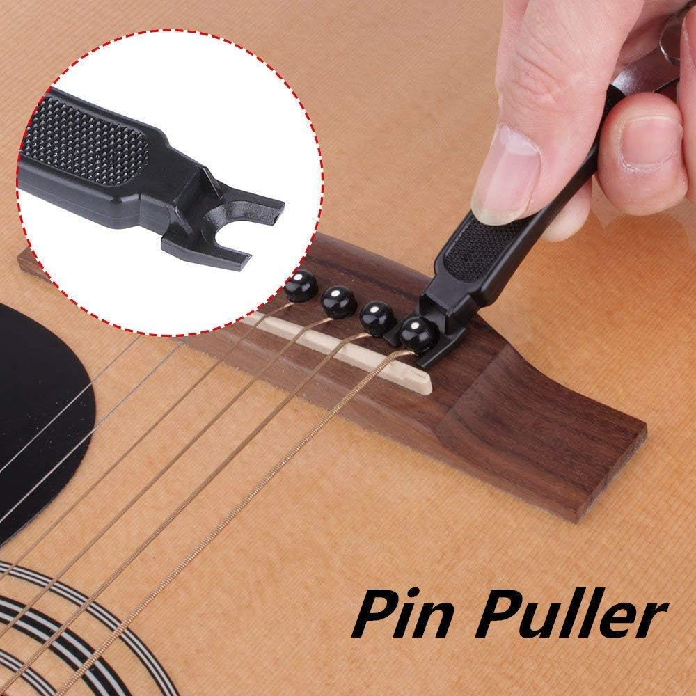 2× Professional Guitar String Winder Cutter Bridge Pin Puller Guitar Repair Tool