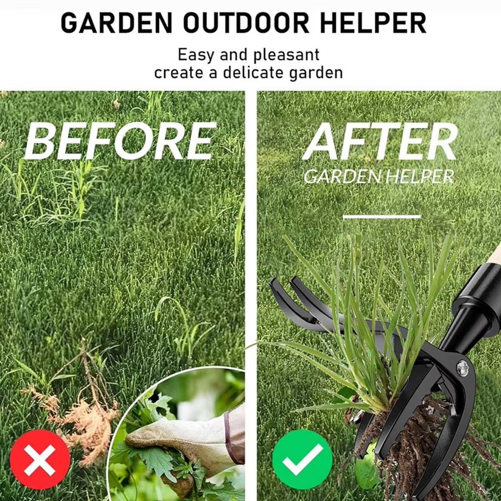 Weeder Puller Stand Up Weed Tool Handle Claw Garden Outdoor Root Remover Killer