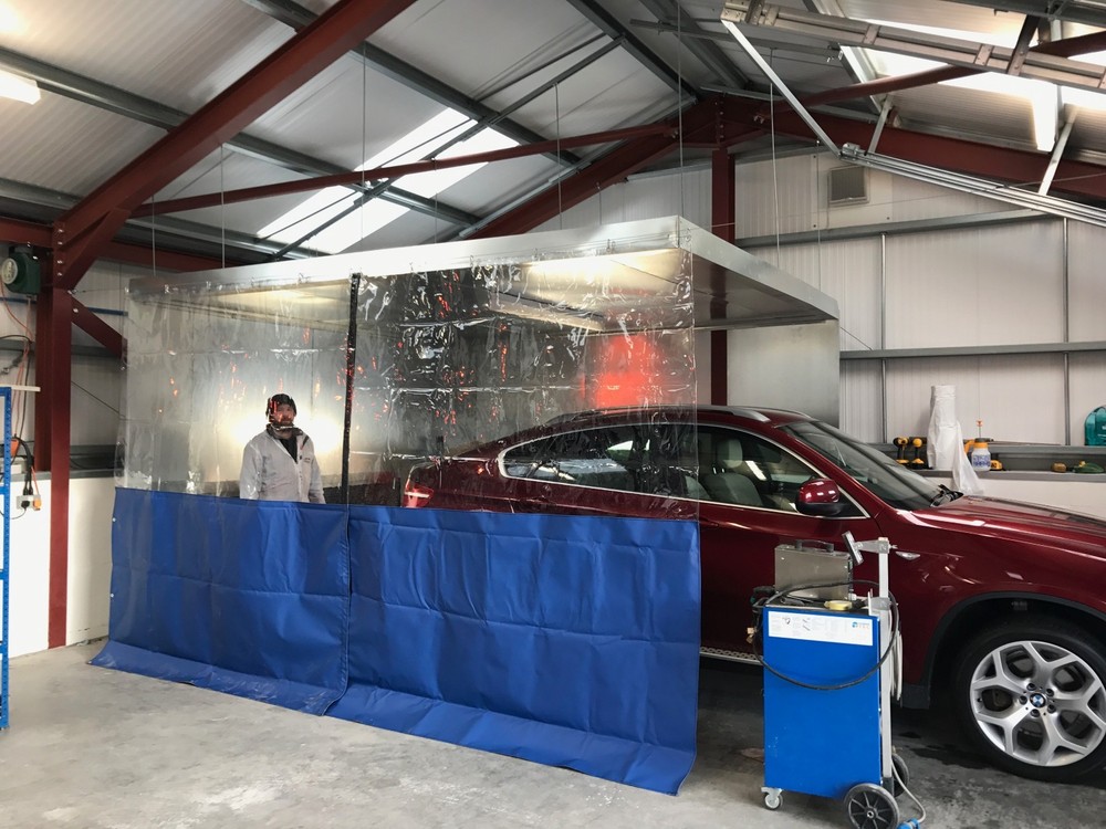 CLEAR/GREY DUST PREVENTION WORKSHOP GARAGE DIVIDER CURTAIN 20FT X 9FT
