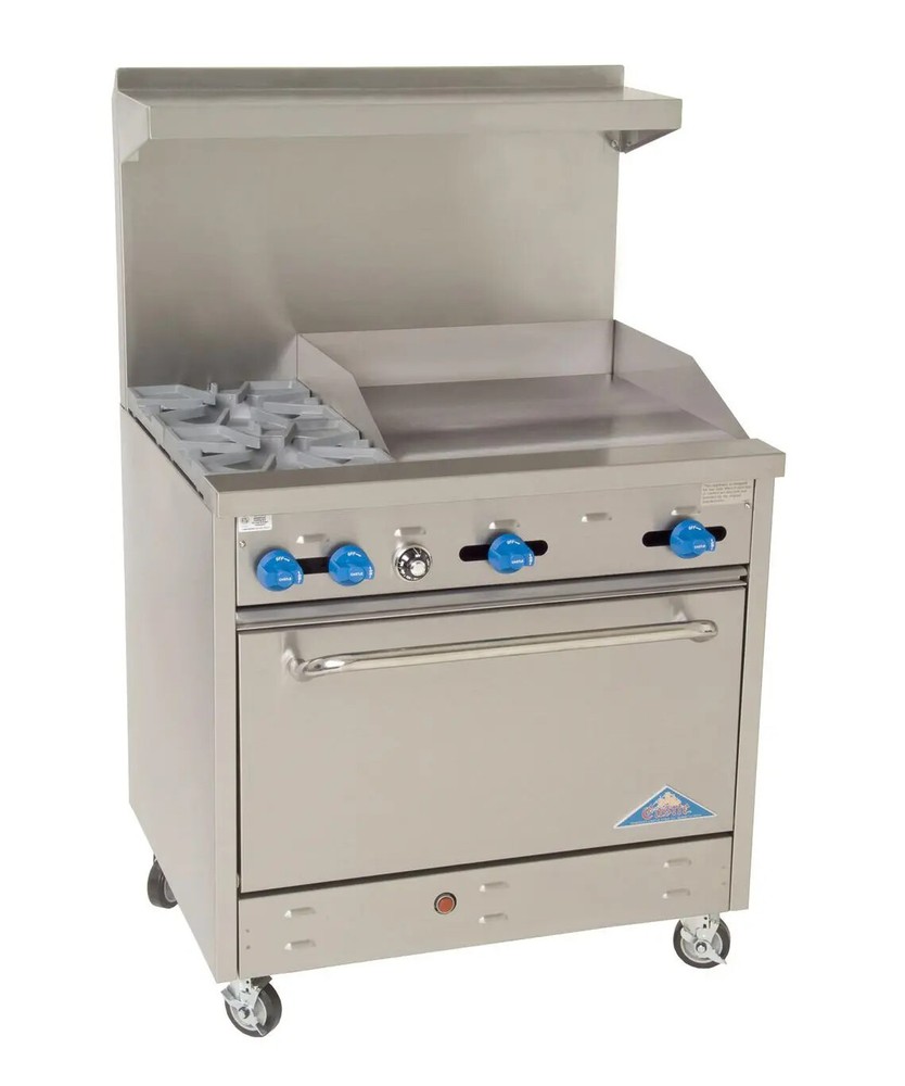 Comstock Castle 36" Gas Restaurant Range W/ 2 Burners, 24" Griddle & Oven