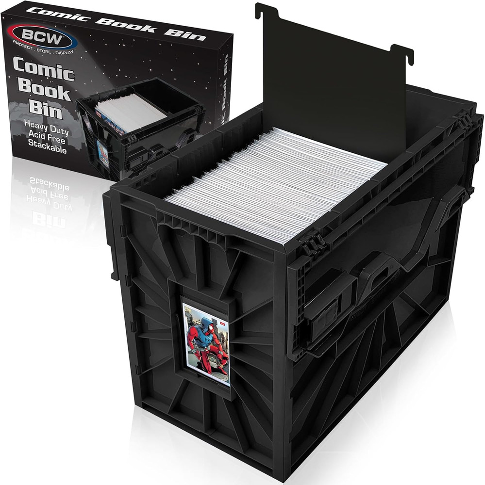 COMIC BIN STORAGE BOX ORGANIZER Home Magazine Container Stackable Collector