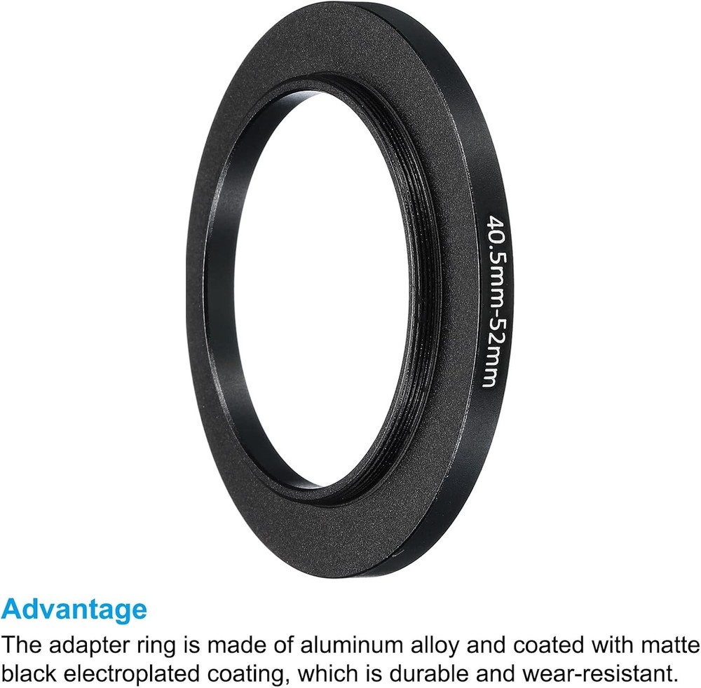 40.5mm-52mm Metal Step Up Ring, 2 Pack Camera Lens Filter Adapter Ring Alumin...