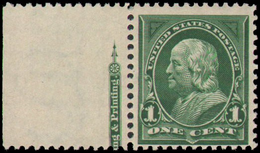 US #279 MNH imprint
