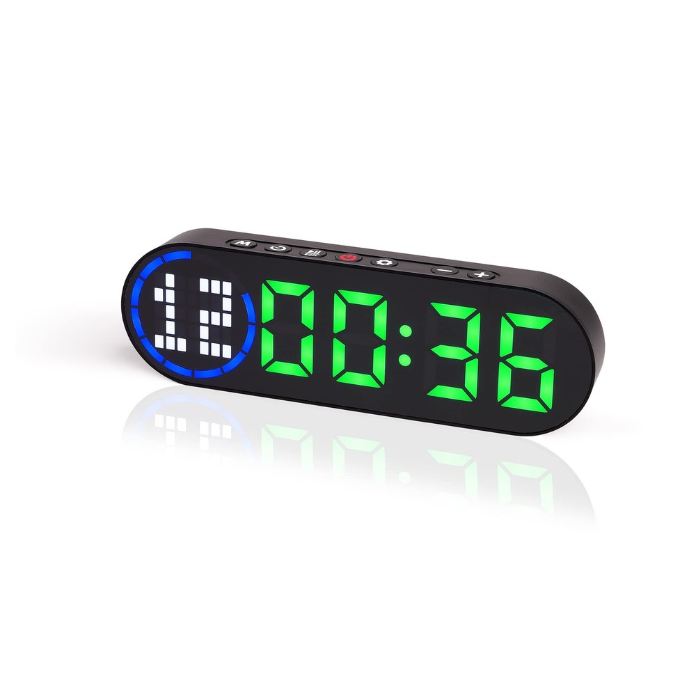 Portable Gym Timer Battery Powered, Magnetic Interval Small, Black+green