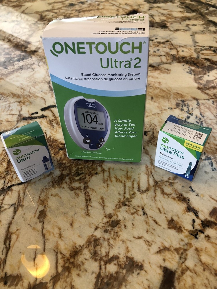 ONETOUCH Ultra 2 Glucose Monitor,   Testing Strips, Lancets & Control Solution