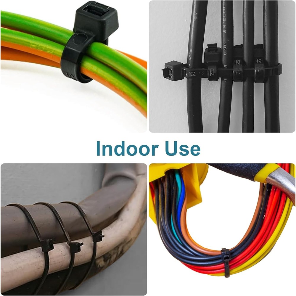 Cable Ties Assorted 200pk, LOCKLOCK Black 4-12"