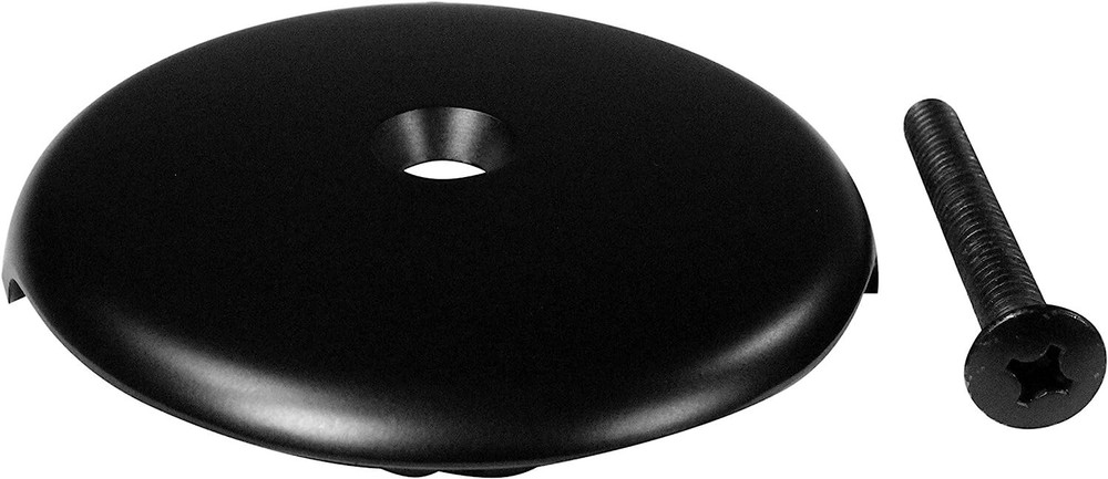 Westbrass 3-1/8" Single Hole Overflow Face Plate and Screw, Matte Black, D328-62