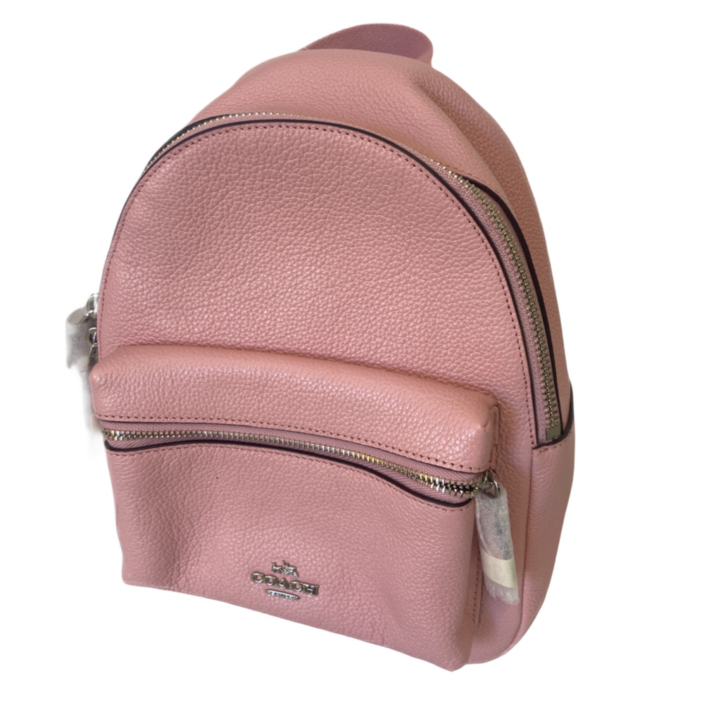 Coach Mini Charlie Backpack Pebble Leather Blush 2