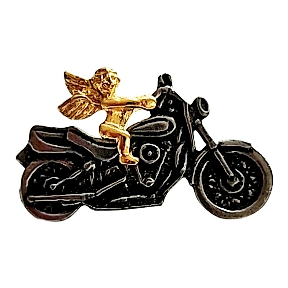 GUARDIAN ANGEL RIDING A MOTORCYCLE HAT PIN