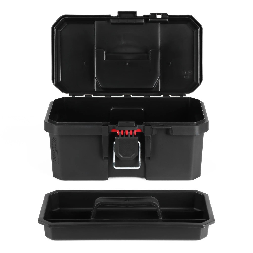 Heavy Duty 13 Inch Tool Box Resin Storage Case with Foldable Handle Padlock