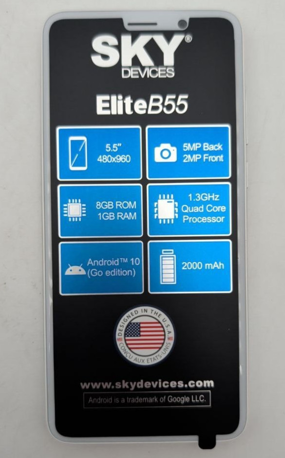 Sky Elite B55 Android Smartphone Unlocked 8GB 5MP Camera 5.5" Display Dual SIM