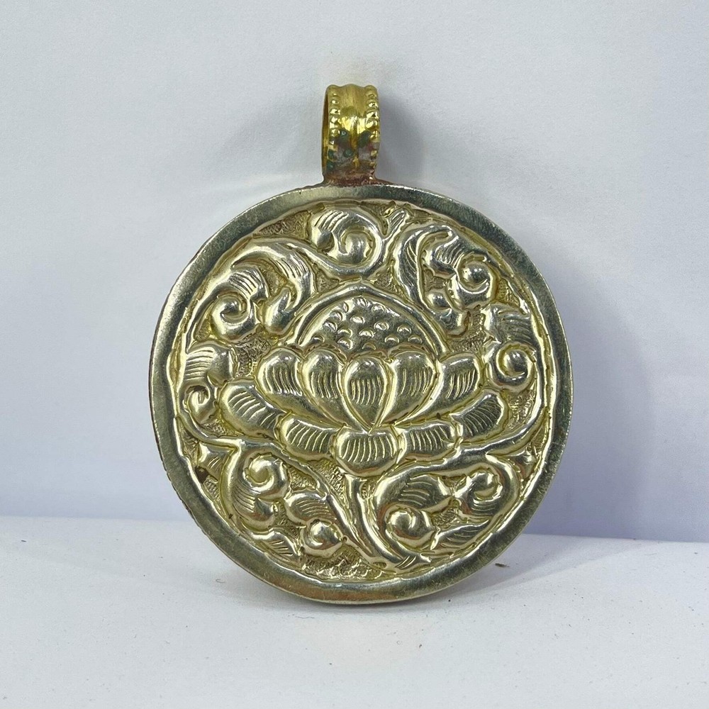 Tibetan Shell Repoussé Pendant