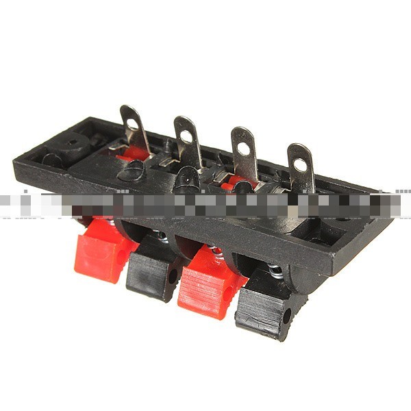 4 Way Push Release Connector Plate Stereo Speaker Terminal Strip Block