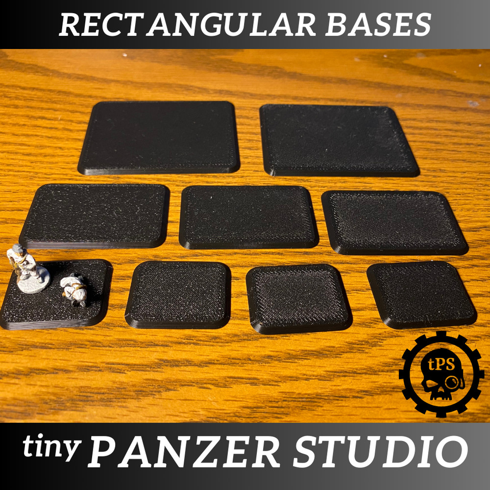 Magnet ready rectangular bases compatible with Flames of War and Team Yankee