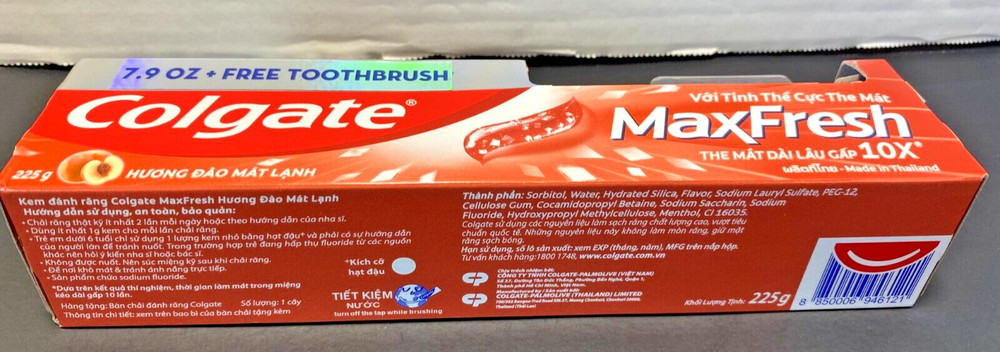 NEW Colgate MaxFresh Icy Peach Toothpaste, 8.0oz (225g)