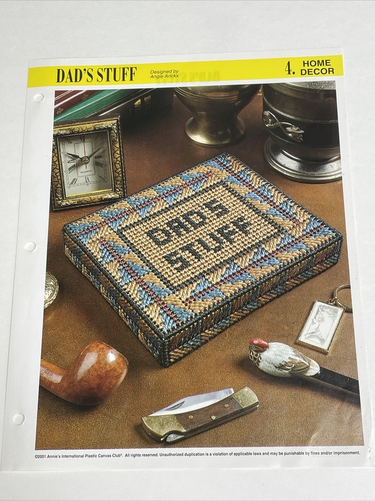 Dad's Stuff Box Annie's Plastic Canvas Pattern