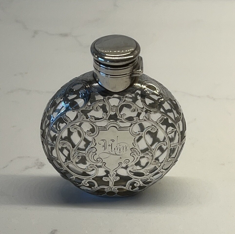 Gorham Sterling SILVER OVERLAY PERFUME FLASK