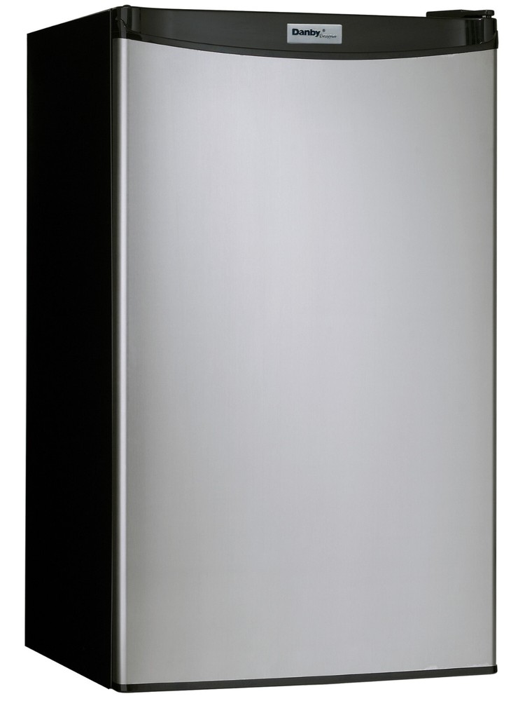 Danby 3.2 Cu Ft Mini Fridge Compact Refrigerator Freezer Silver Steel DCR122BSLD