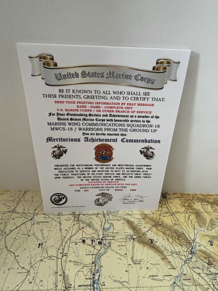 U.S.M.C. / WING COMMUNICATIONS SQDN-18 / MERITORIOUS ACHIEVEMENT COMMENDATION