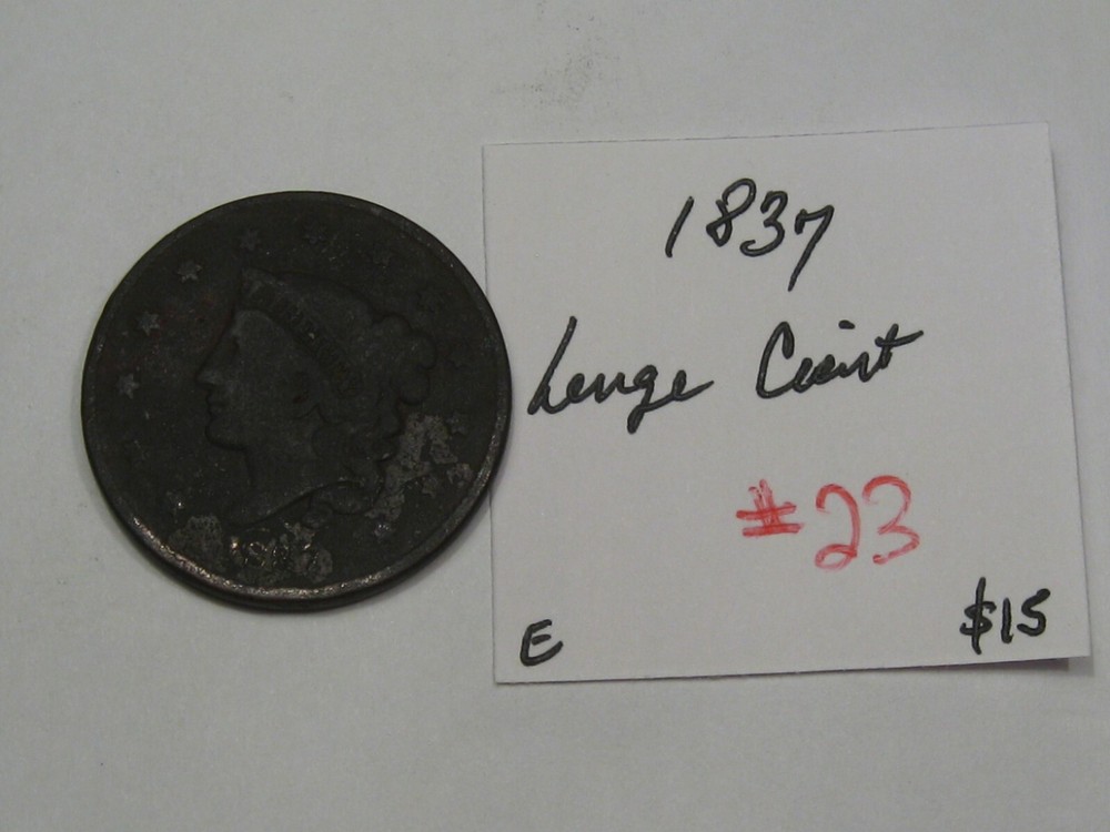 1837 US Coronet Head Large Cent Coin. #23
