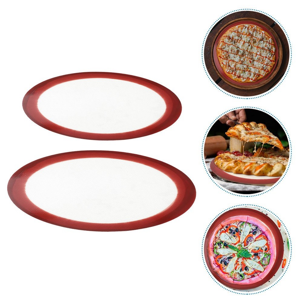 2 Pcs Round Silicone Baking Mat Non-stick Sheet Mats Kitchen Pan