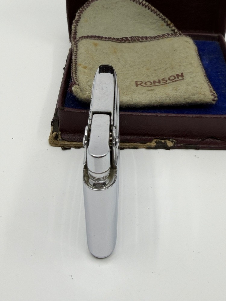 Vintage Untested Ronson Adonis Initial Pocket Lighter In Org Box And Pouch