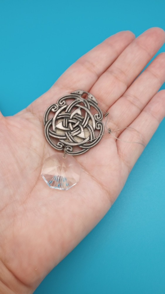Celtic Trinity Knot Crystal Sun Catcher Pewter