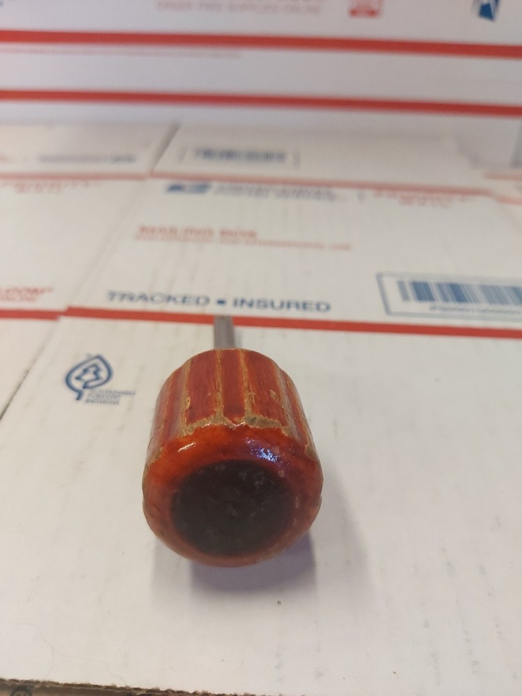 Vintage Stubby Phillips Screwdriver With Wooden Handle Small