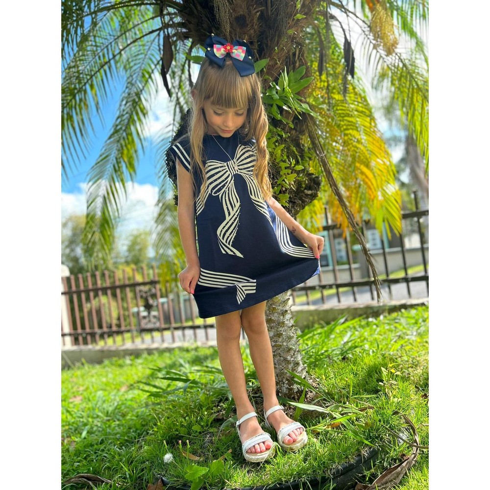 Big Bow Blue Dress size 8