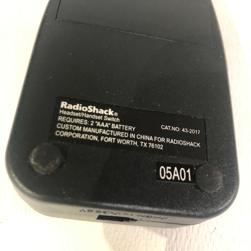Radio Shack Modular Headset Handset Switch 43-2017