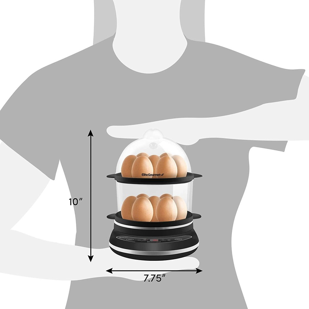 Elite Gourmet Easy Egg Cooker Programmable Presets and Delay Timer, BPA Free