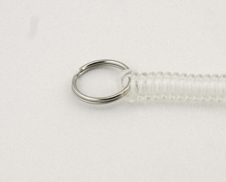 12" Heavy Coiled Snap Tether for Scoop Bin Quick Release Snap & Key Ring