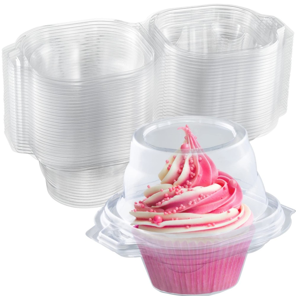 Individual Cupcake Containers (100 Pack) | Clear Plastic 100,