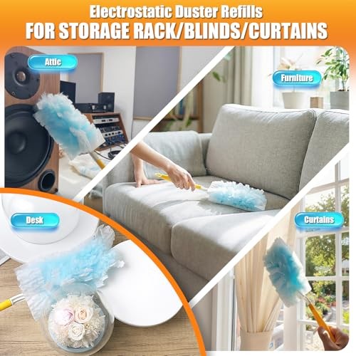 Count Dusters Refills Compatible with Swiffer Duster, 180° Disposable Multi 40