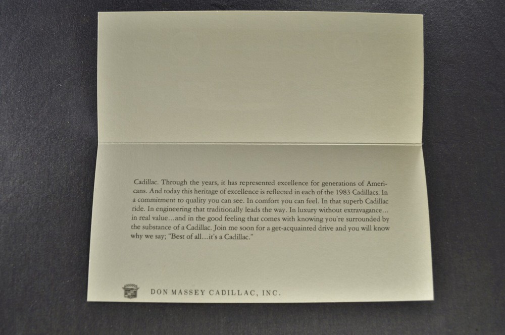 1983 Cadillac Eldorado Coupe Invitation Brochure Folder Excellent Original 83