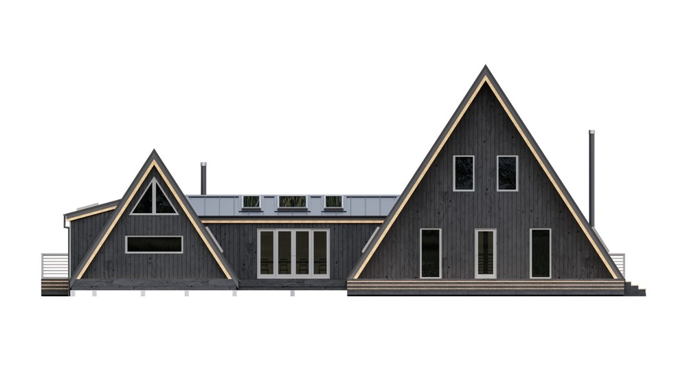 80'x60' Double A-Frame 4 Bed, 3 Bath Architectural Build Plans PDF Download