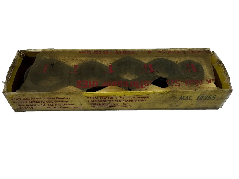 Mac Tools Rethreader Hex Die Sets TR25U & TR25S (Course and Fine) 2 Sets