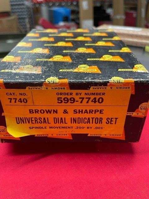Brown & Sharpe 599-7740 Dial Indicator Set - Missing Indicator Vintage w/ box