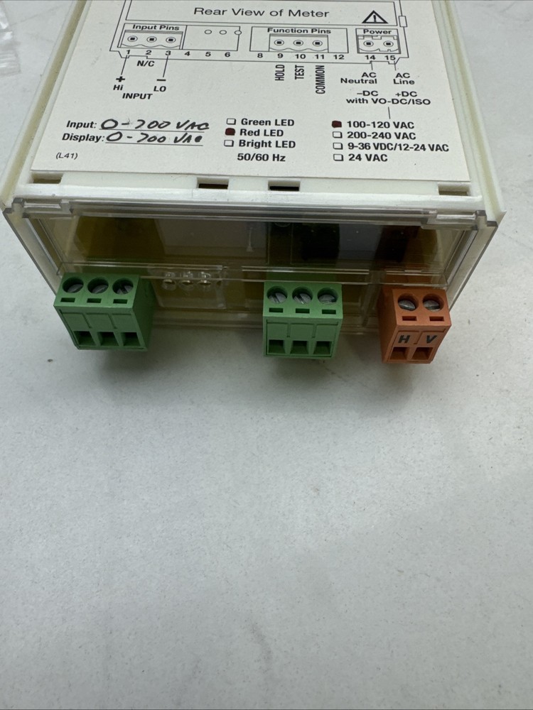 TEXMATE Panel Meter 0-700 VAC DU-35 120V