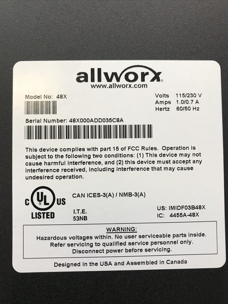 Allworx 48X VoIP Network Server