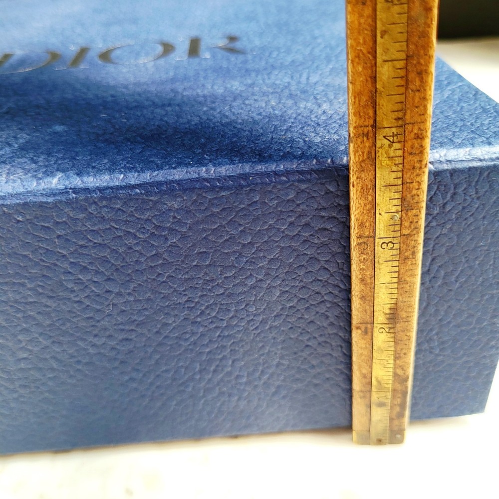 DIOR Foldable Gift Box Navy and Silver 8.25" x 8.5" x 3.5"