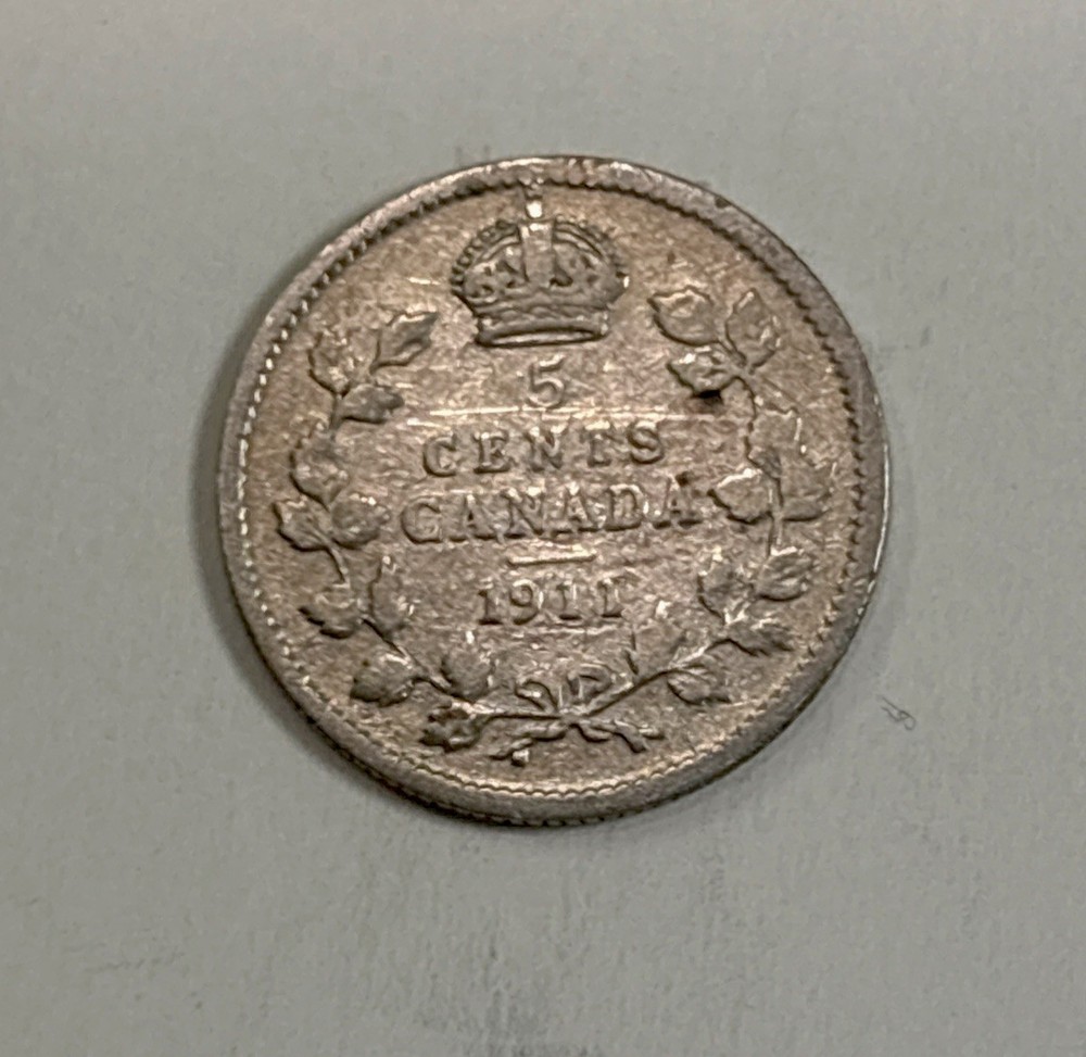 1911 Canada Silver! 5 Cents! ENN Coins