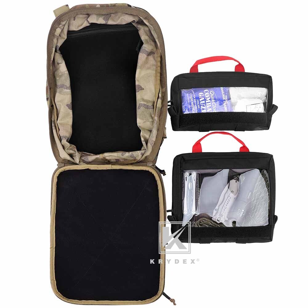 KRYDEX Clear Top Insert Cube Organizer Hook Back Packing Travel Backpack Large