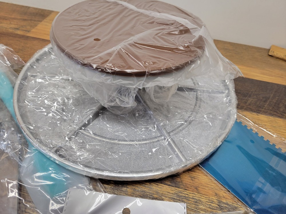 Kootek CO14 Aluminium Cake Turntable Set, Baking Decorating Serving Tools 12"