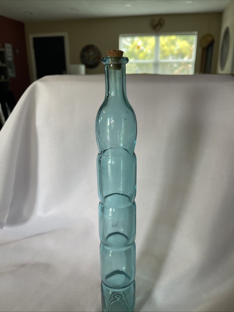 Aqua Blue Bottle 12 Inches Tall